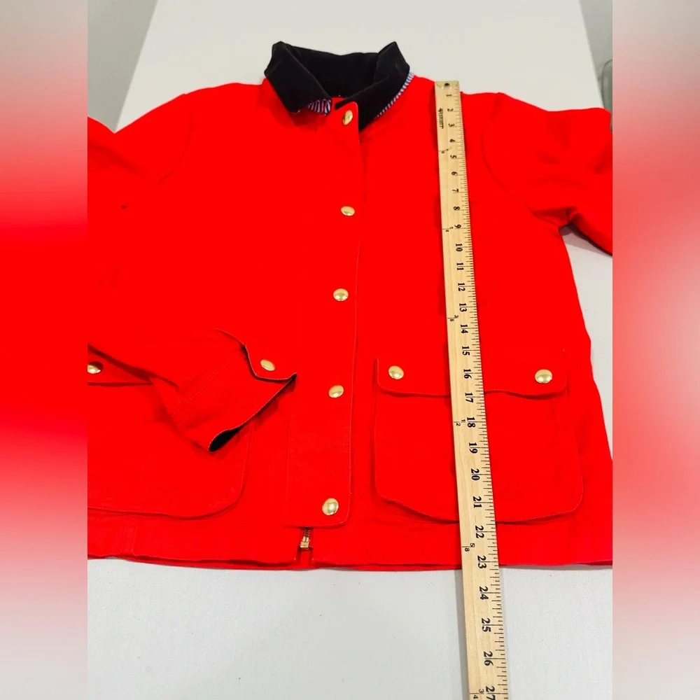 J Crew  Jacket Soft Red Collared Womens Size S Retail‎ $138 Lightweight